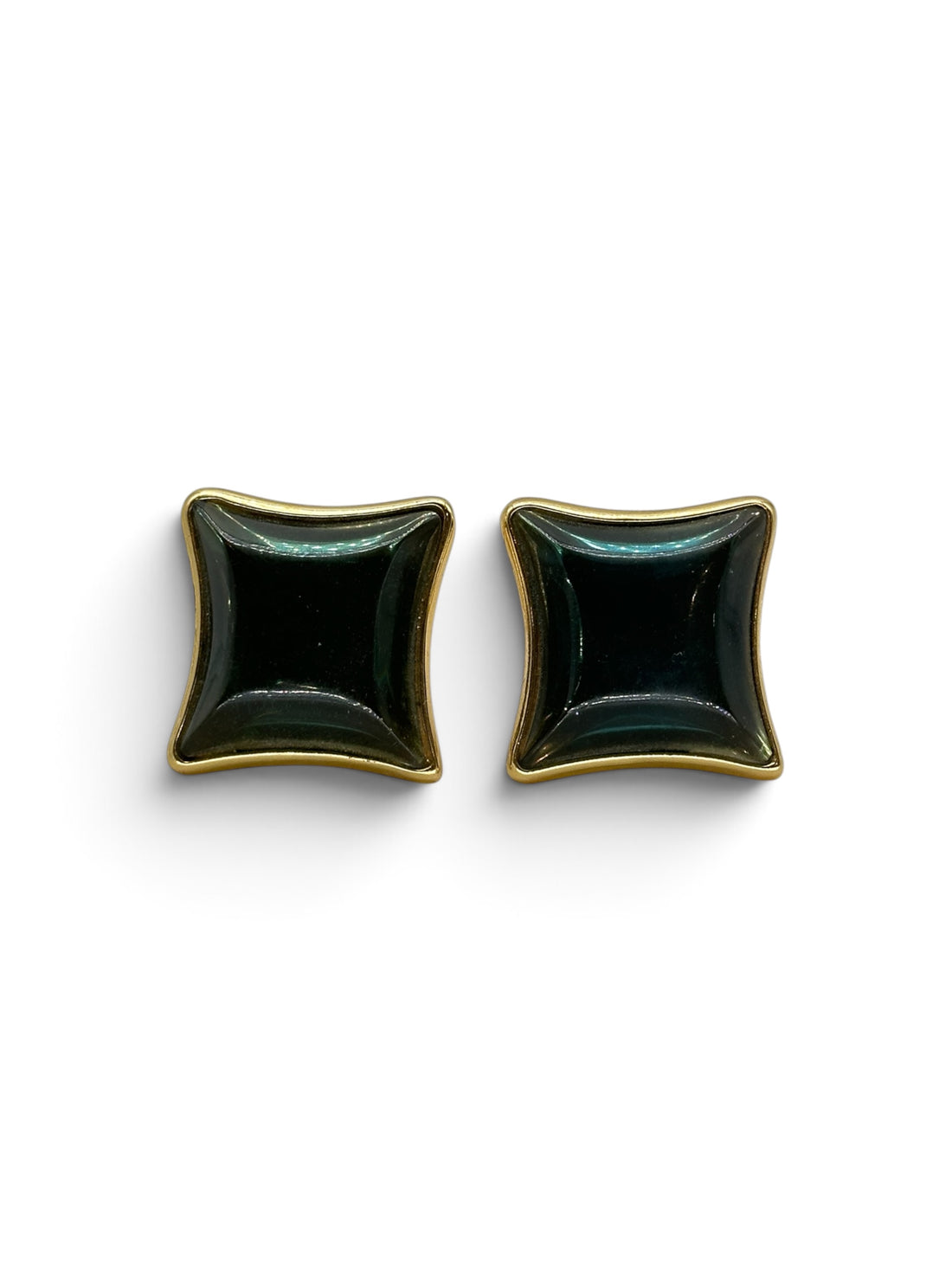 Saint Laurent - Boucles d’oreilles vert émeraude
