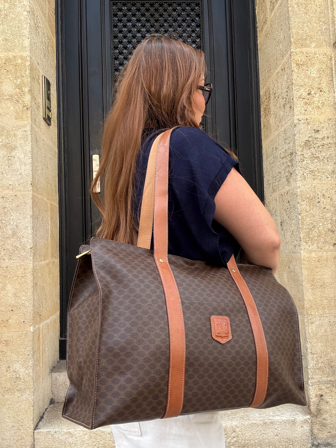 Céline – Cabas-Tasche aus Macadam-Canvas und Leder