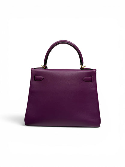 Hermès - Sac Kelly II 28 Evercolor retourné Anémone