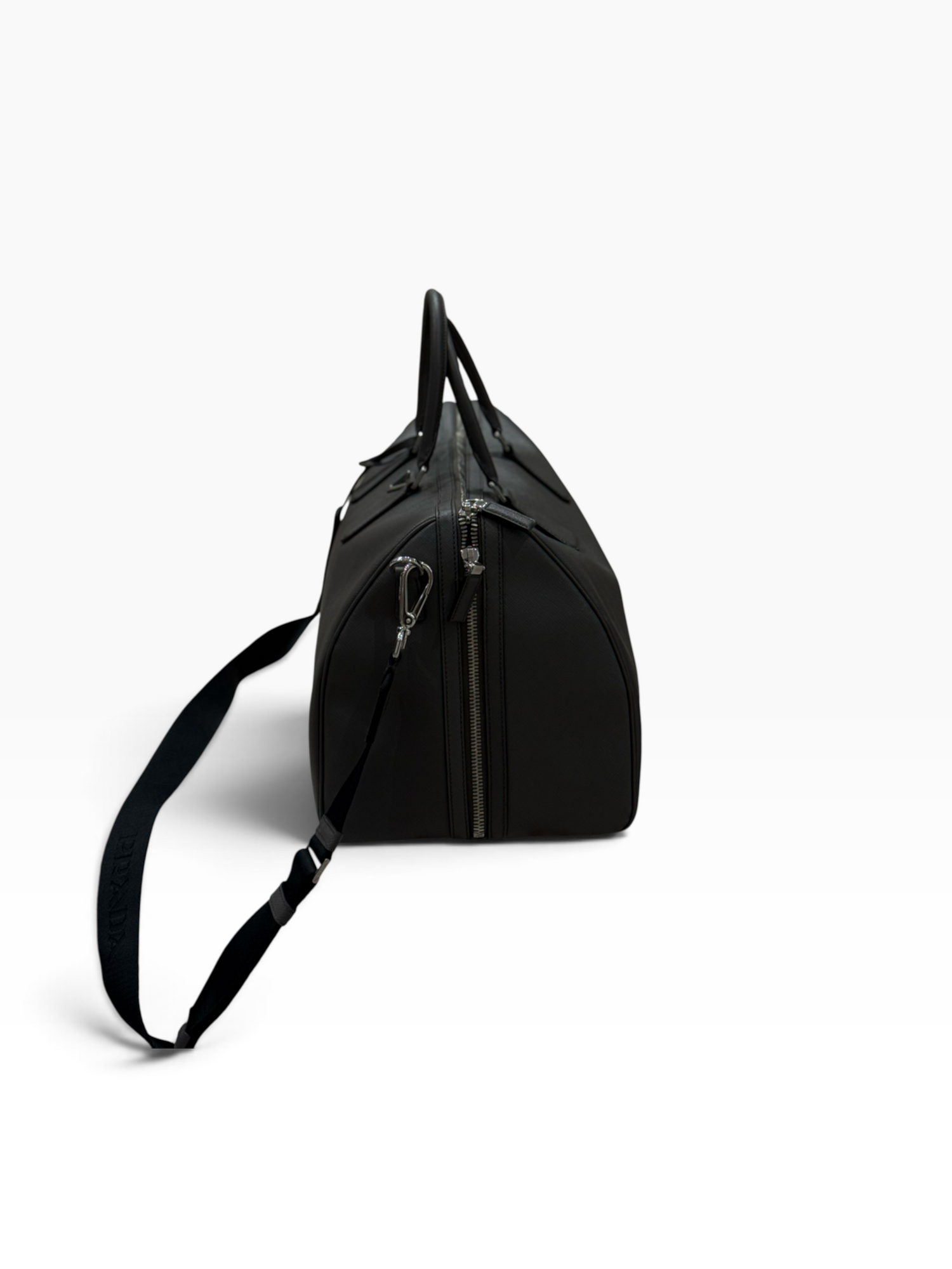 Prada - Sac de voyage 50 Gris marbre en cuir saffiano