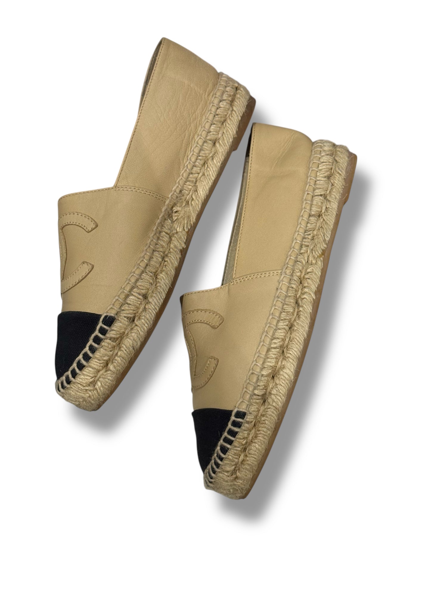 Chanel - Espadrilles bicolores beige/noir T36