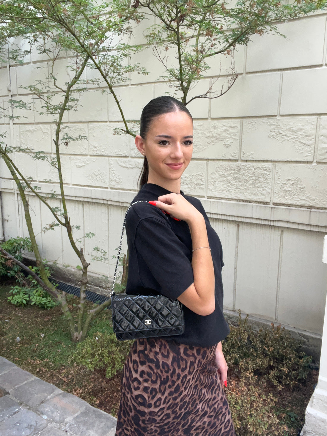 Chanel – Wallet on Chain aus Lackleder