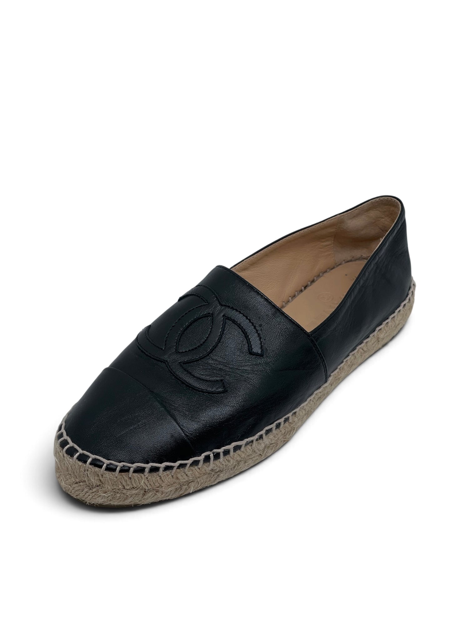 Chanel - Espadrilles en cuir noir T38