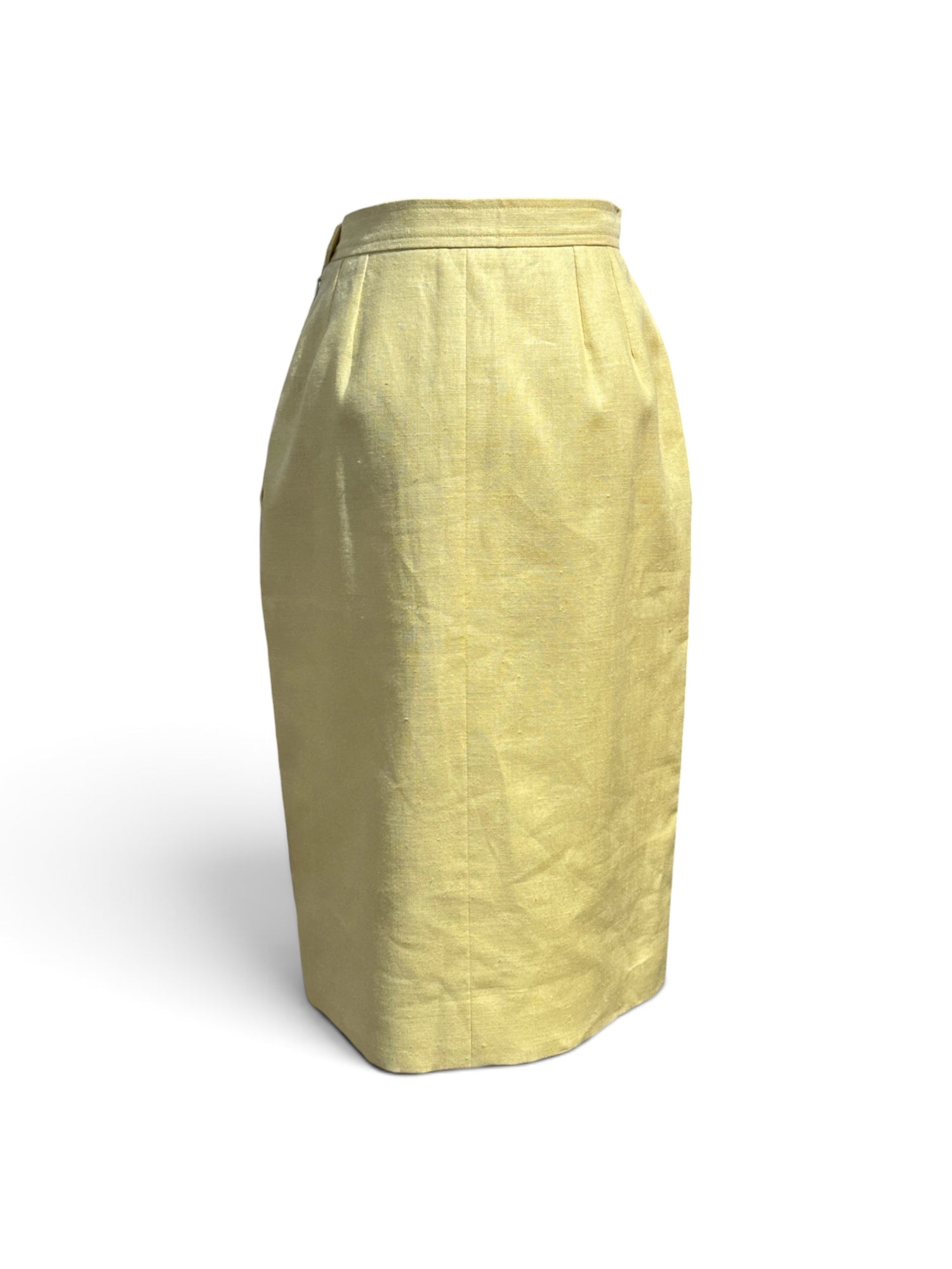 Yves Saint Laurent - Jupe en lin jaune T36