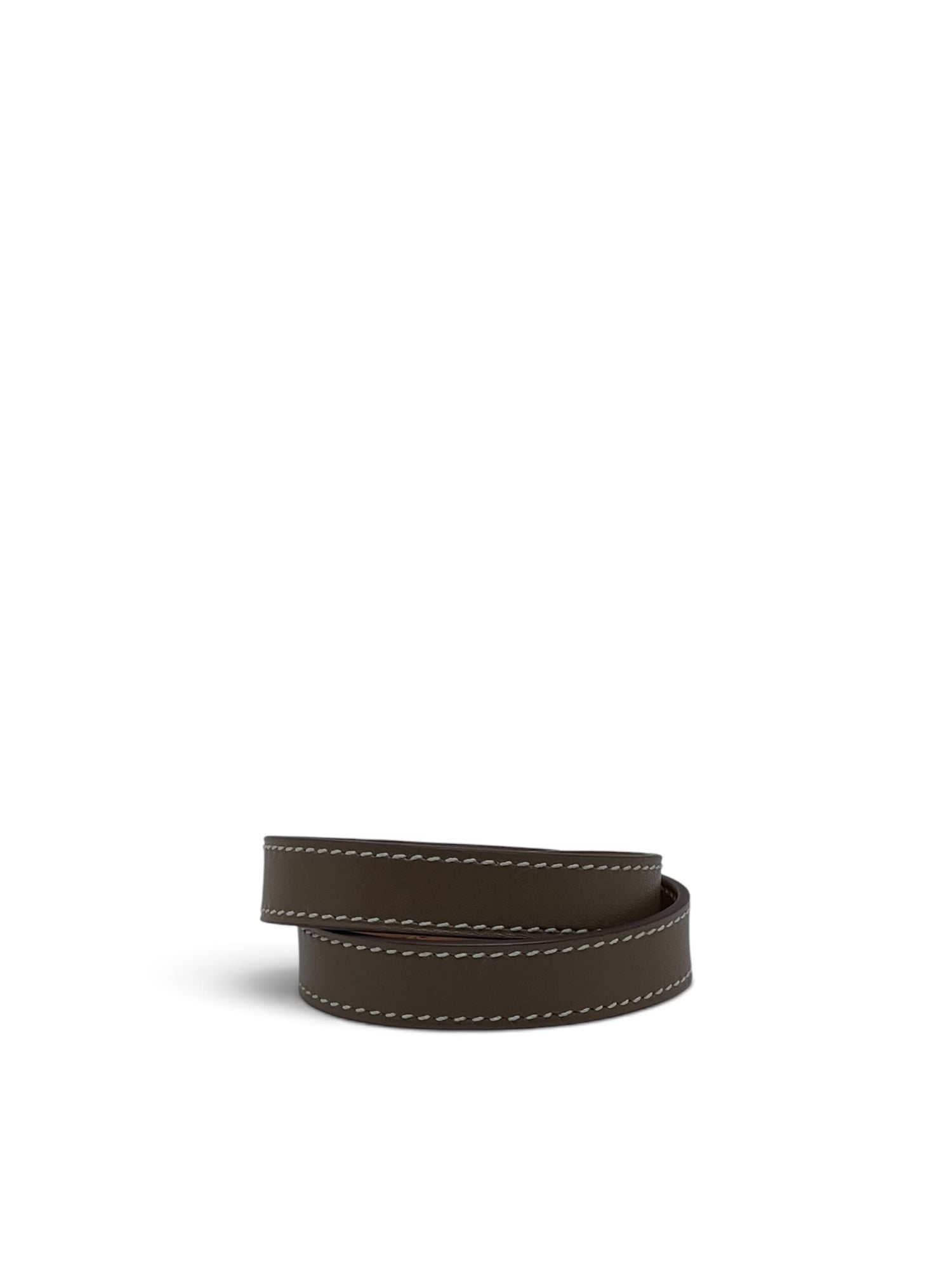 Hermès - Bracelet Kelly double tour Etoupe finition dorée TS