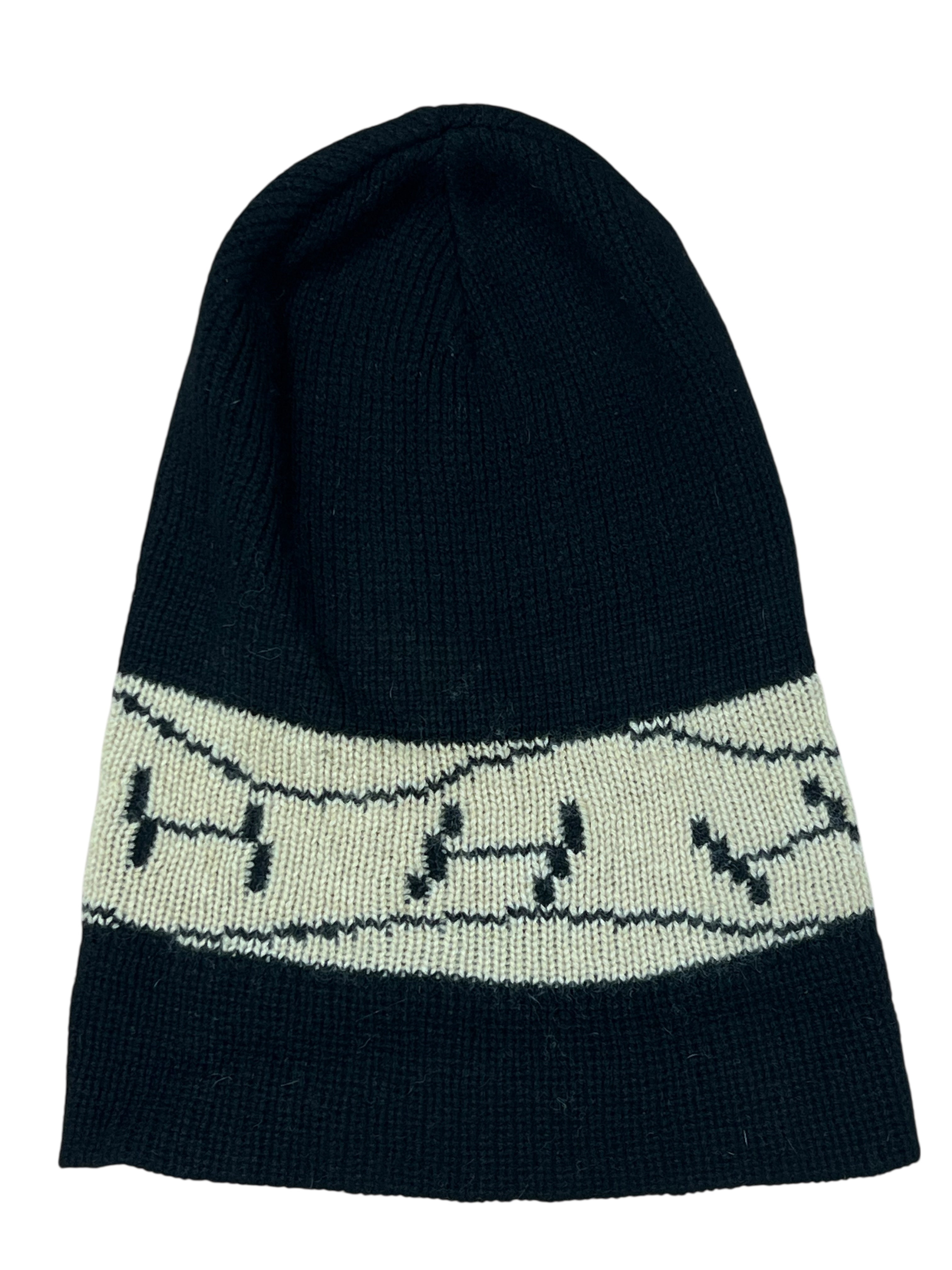 Hermes - bonnet cachemire noir/beige