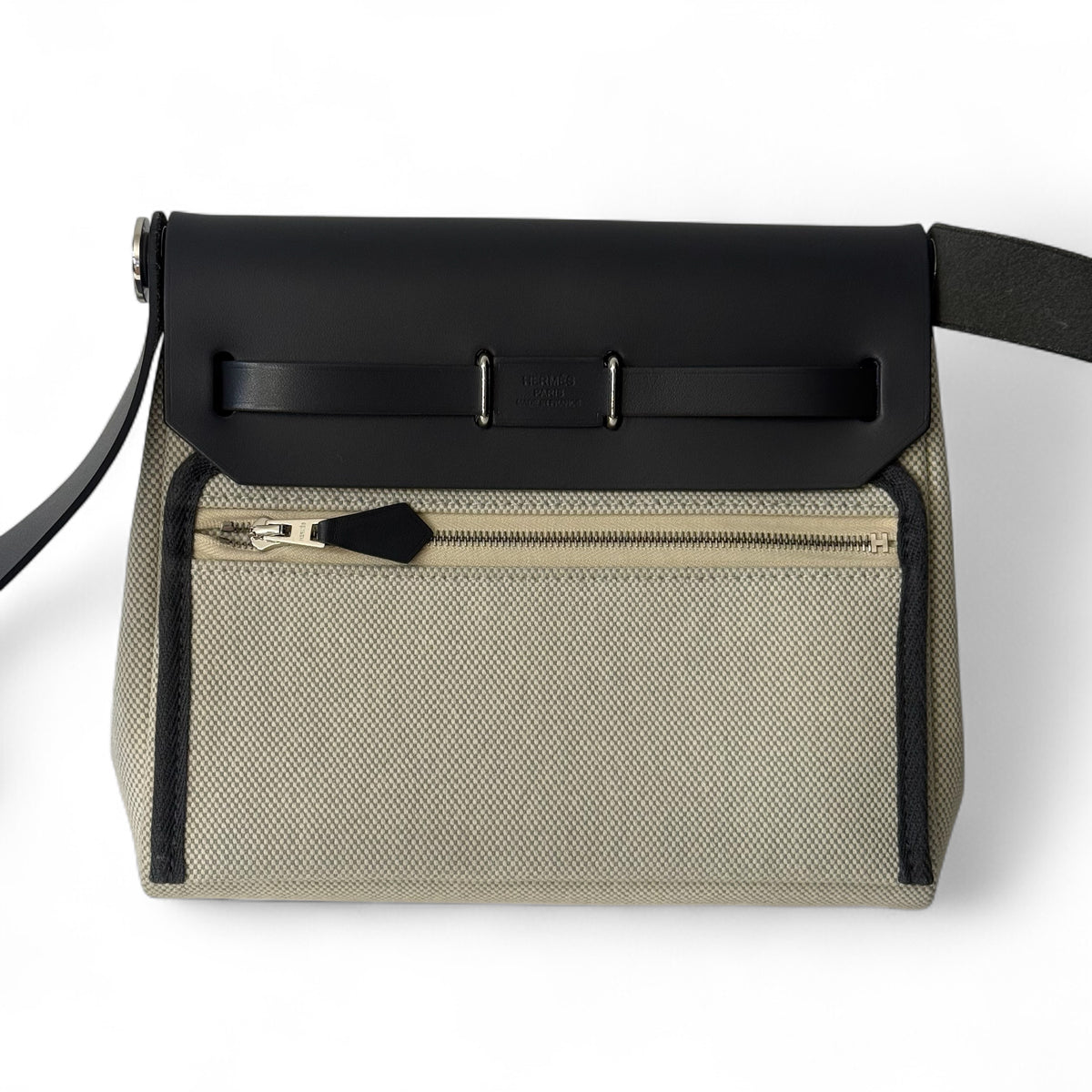 Hermès - Borsa Herbag Mini écru - blu glacier