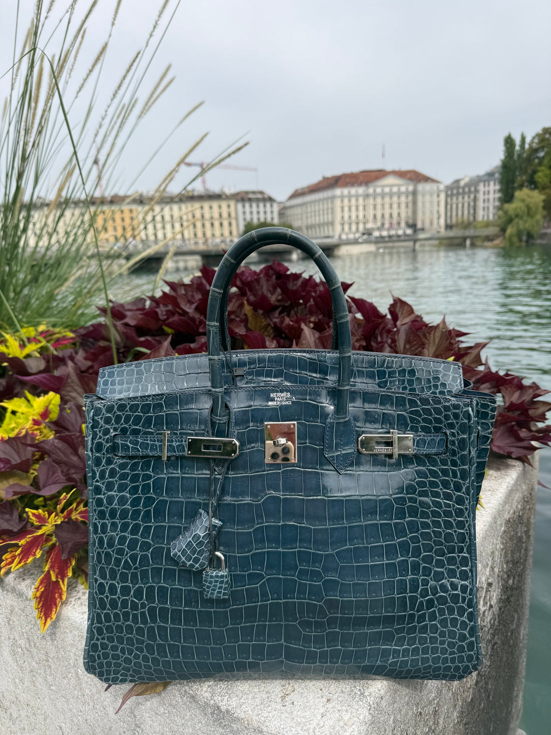 Hermès - Borsa Birkin 35 Porosus Colvert