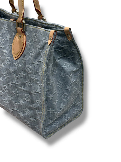 Louis Vuitton - Sac on-the-go denim gris