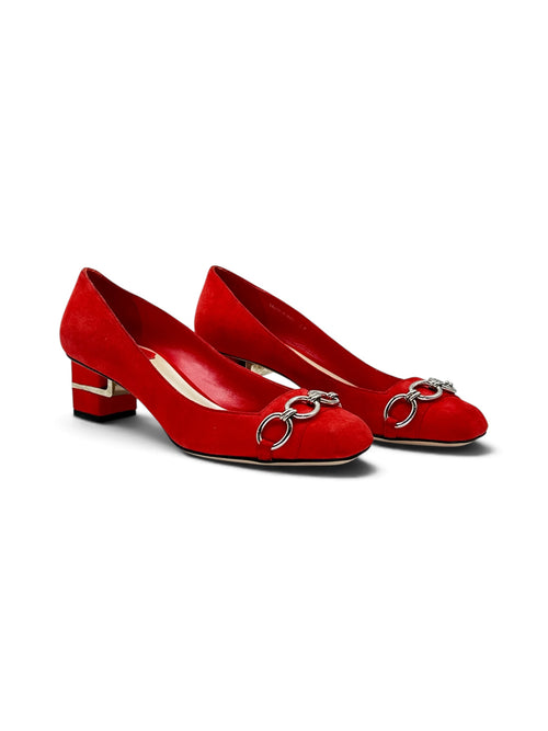 Dior - Escarpins rouge détails argenté T37