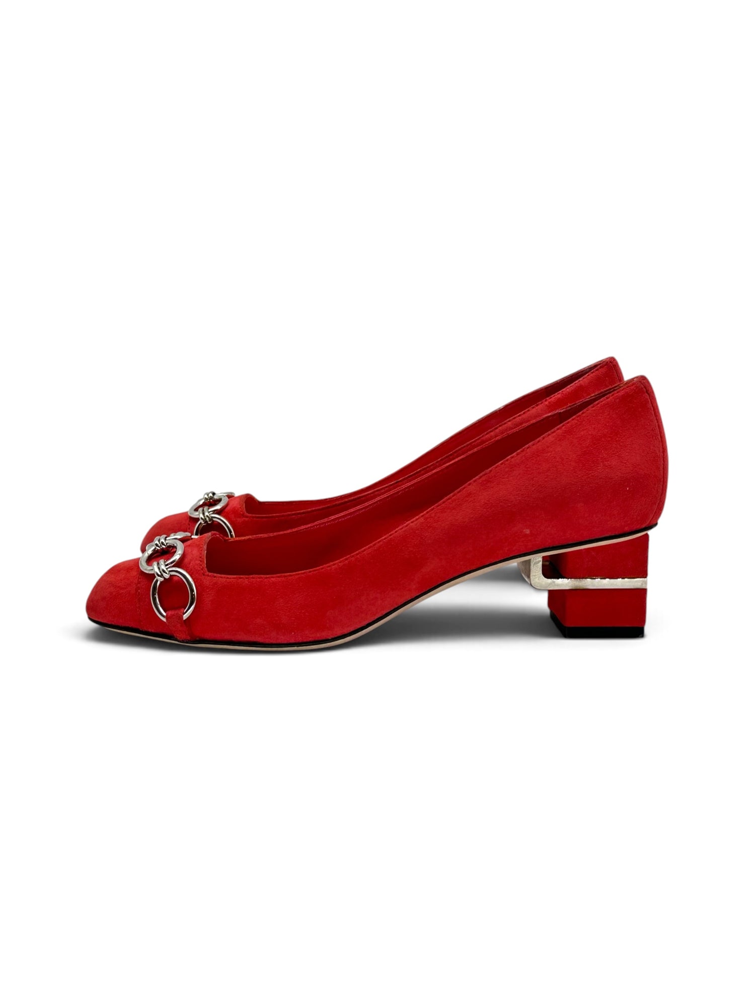 Dior - Escarpins rouge détails argenté T37