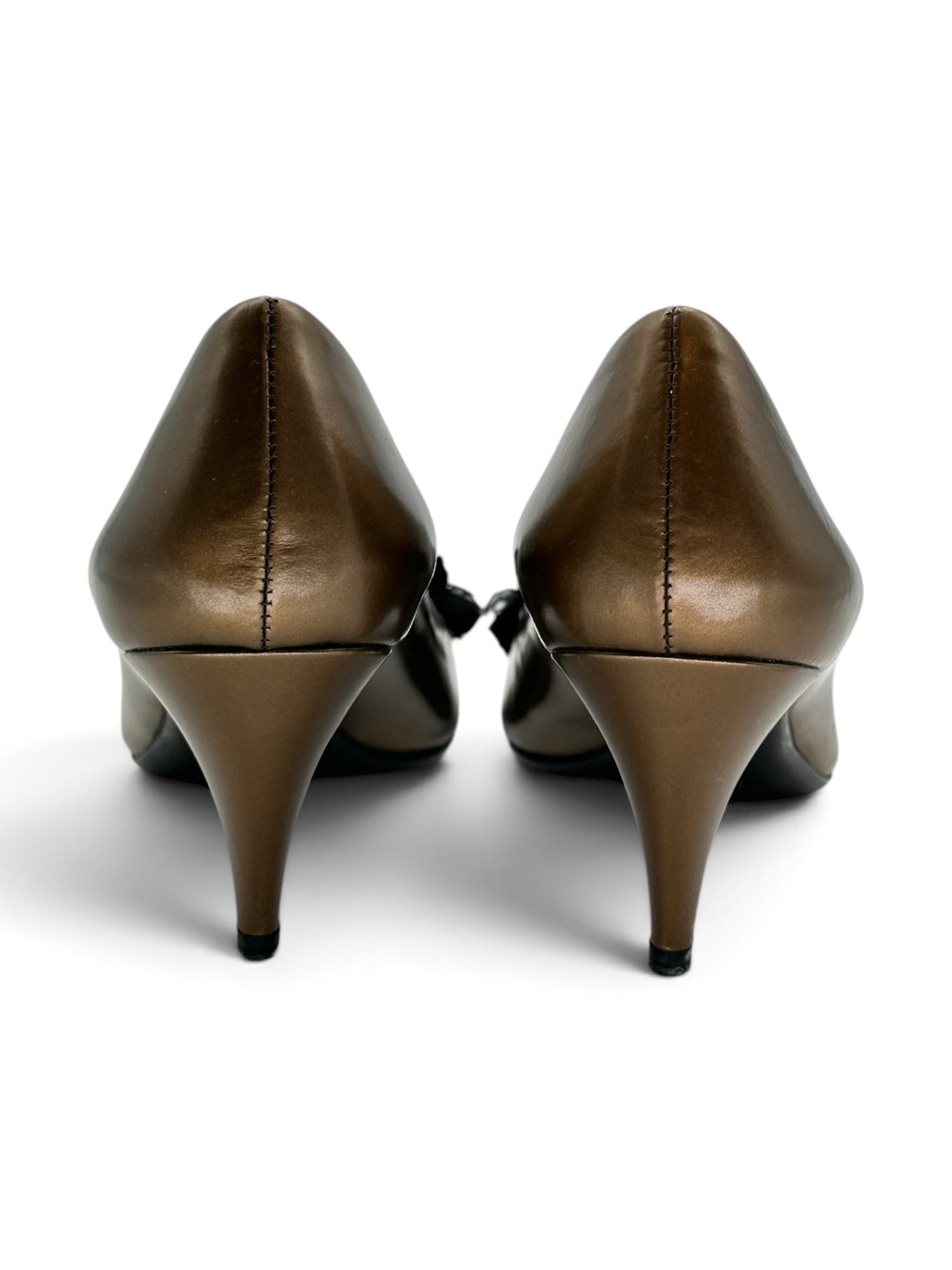 Prada - Escarpins bronze avec noeud T37