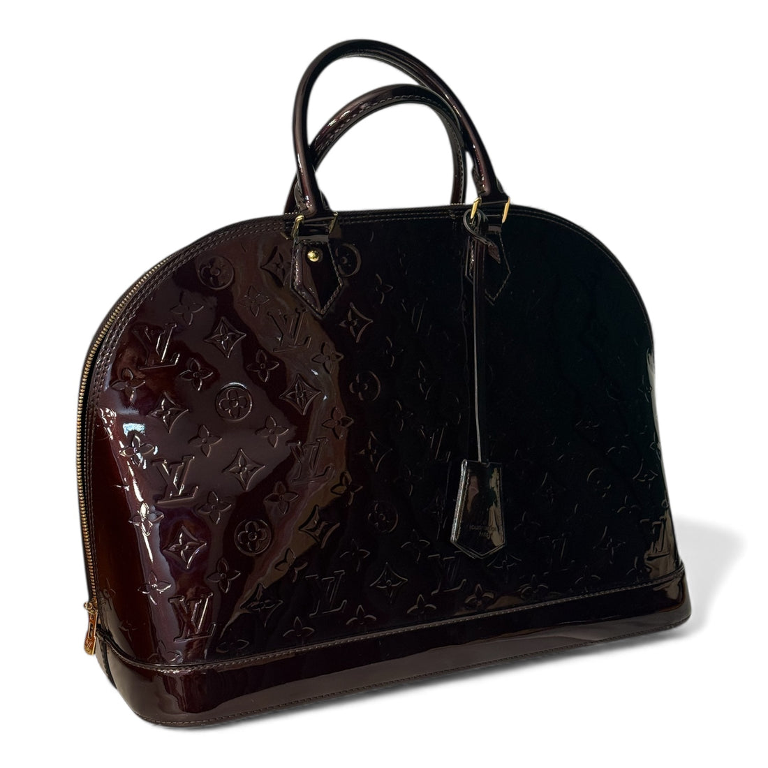 Louis Vuitton - Sac Alma cuir vernis aubergine