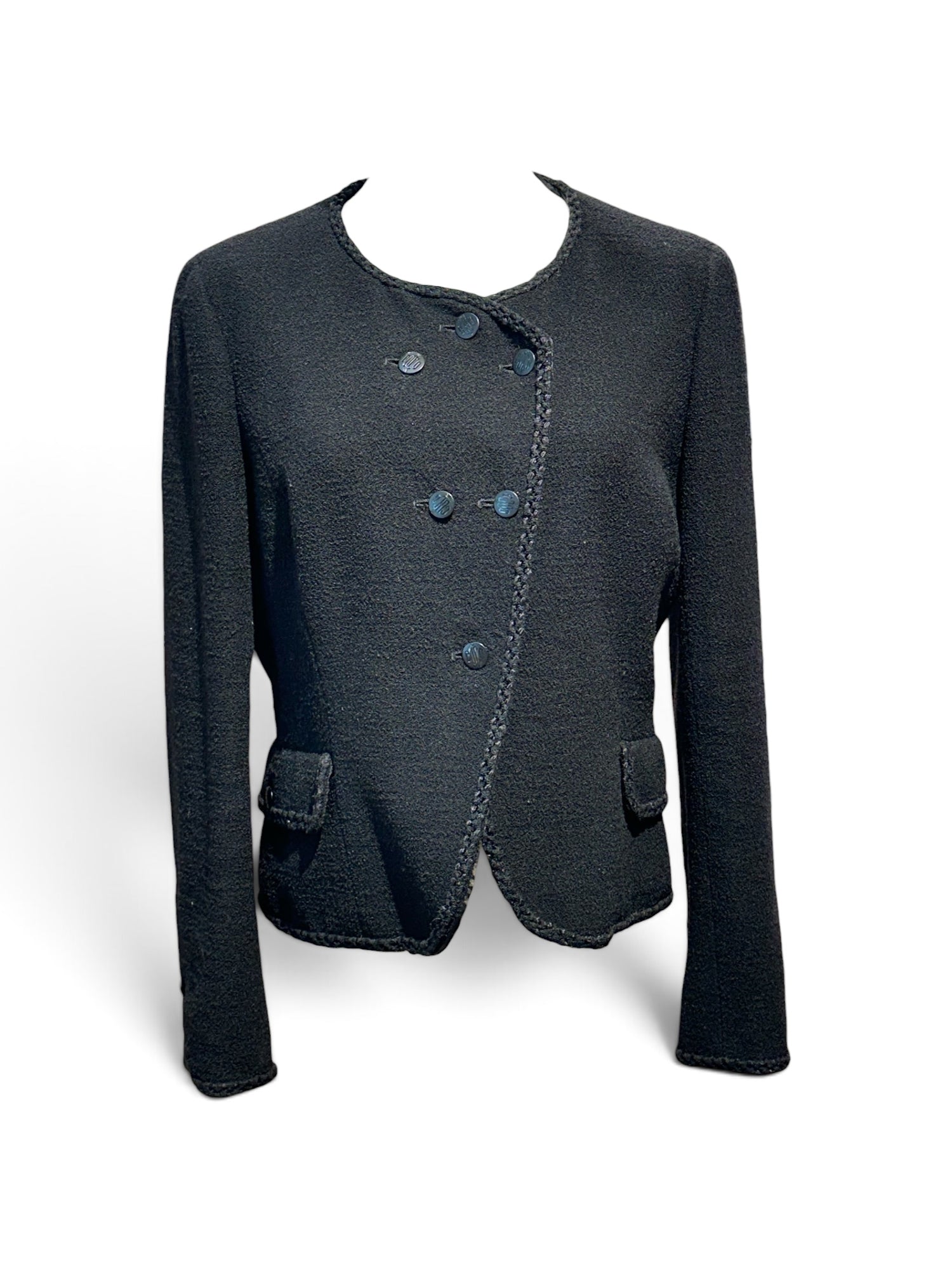 Chanel - Veste en tweed noire T38