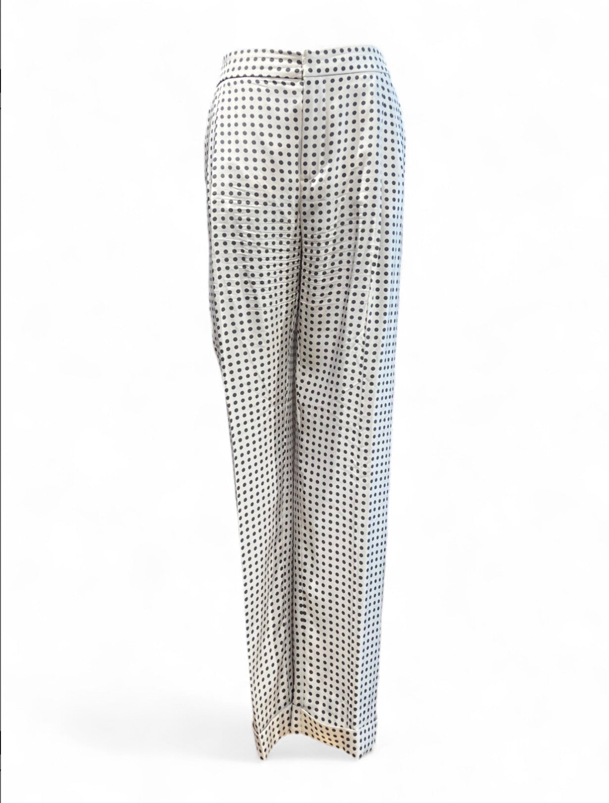 Valentino - Pantalon droit à pois en soie T42
