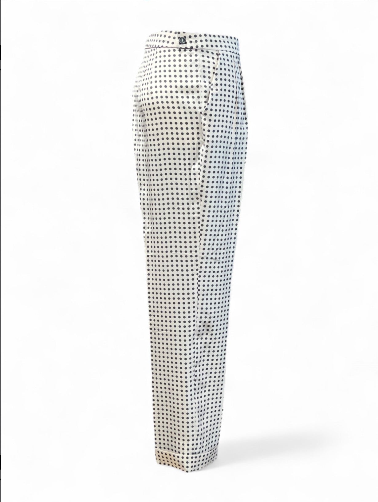 Valentino - Pantalon droit à pois en soie T42