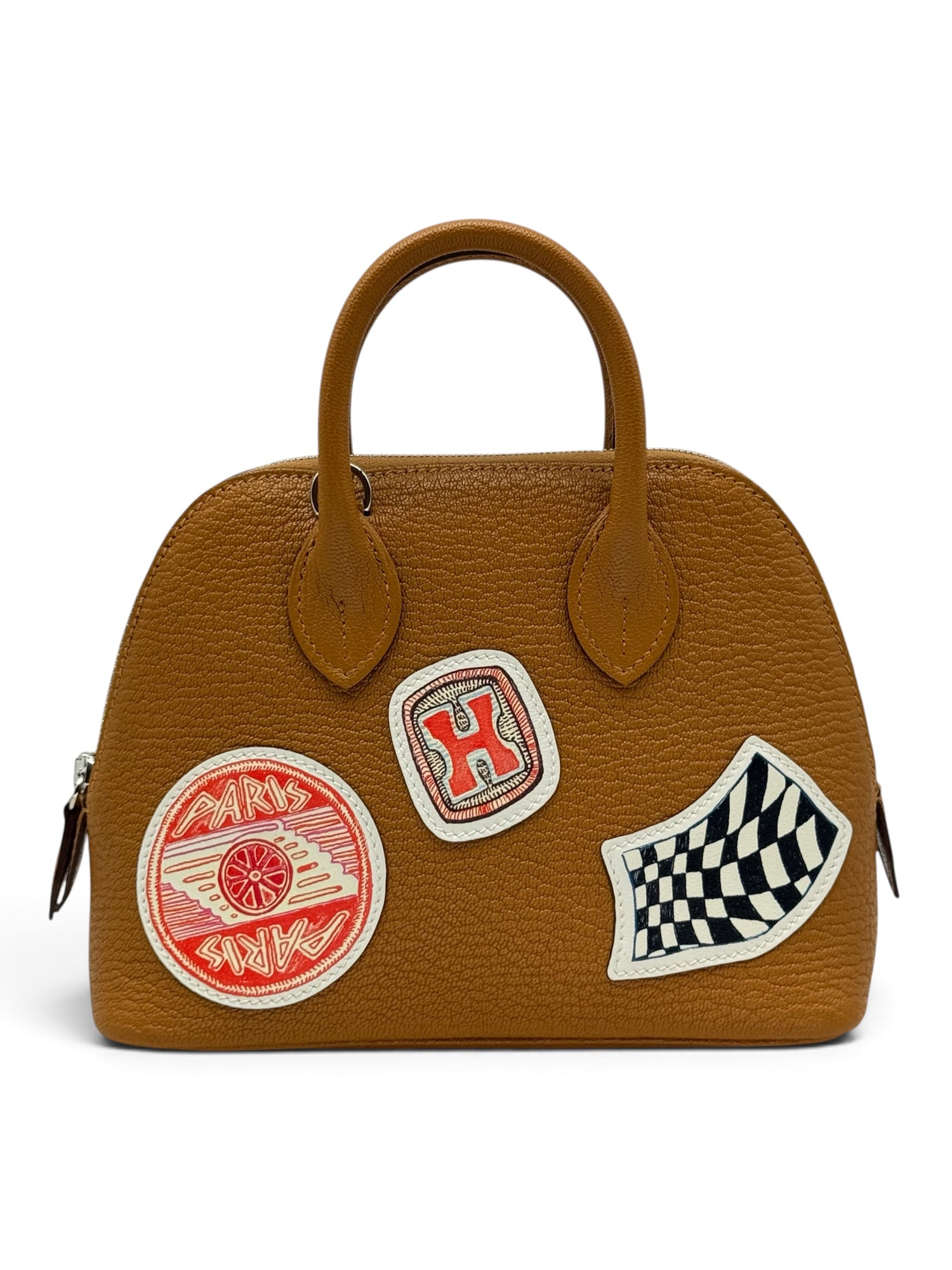 Hermès - Sac bolide 1923 mini travel cuir de chèvre caramel palladium