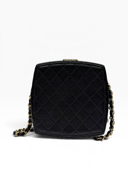 Chanel - Sac Minaudière boite maquillage cuir noir