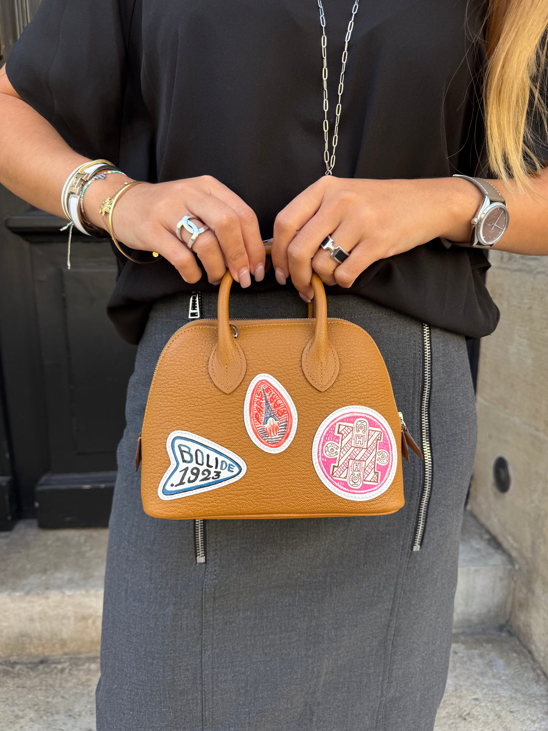 Hermès - Sac bolide 1923 mini travel cuir de chèvre caramel pall