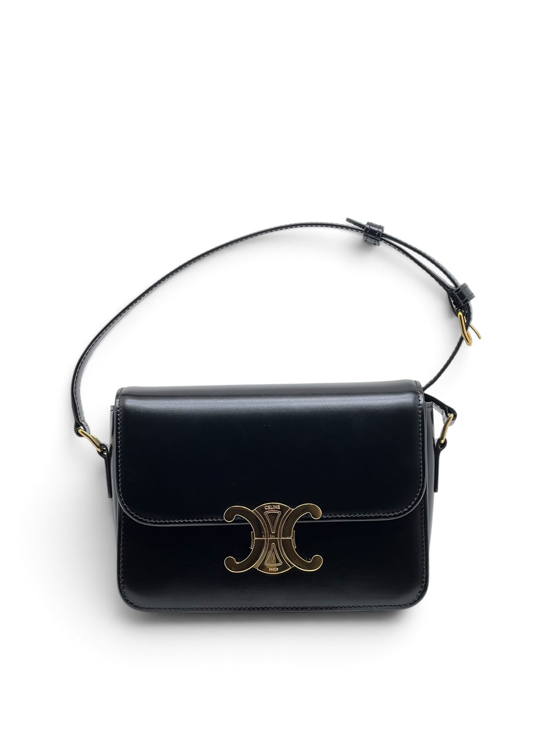 Céline - Sac triomphe teen en cuir noir