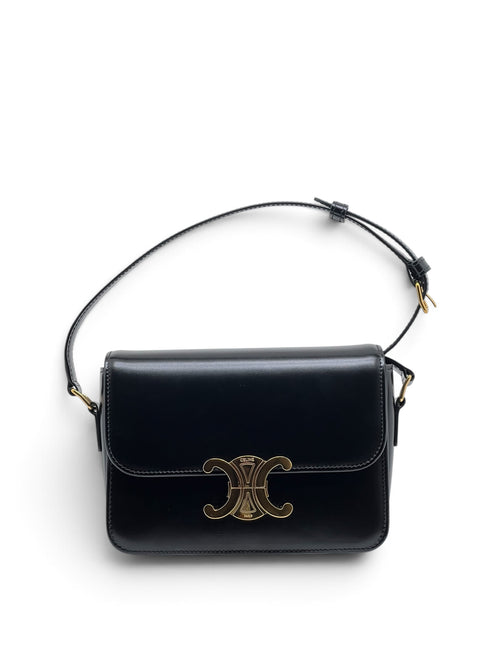 Céline - Sac triomphe teen en cuir noir