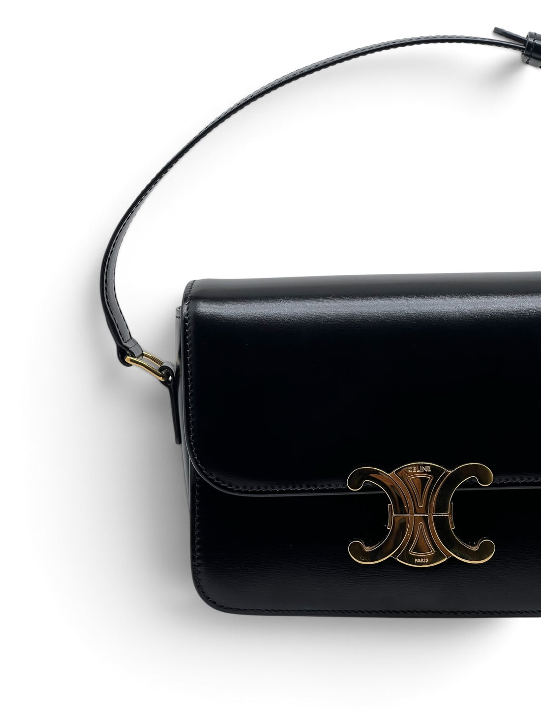 Céline - Sac triomphe teen en cuir noir