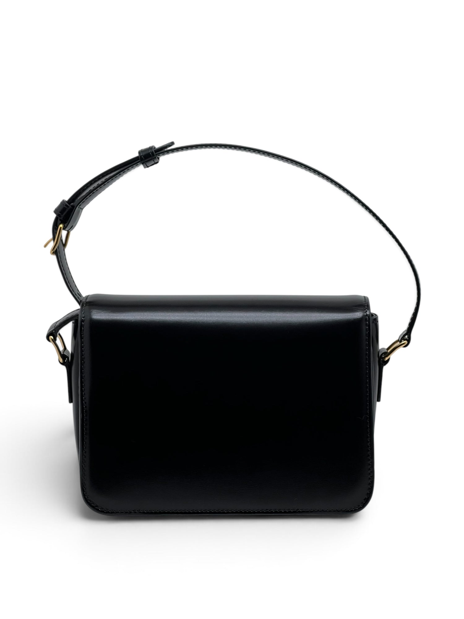 Céline - Sac triomphe teen en cuir noir