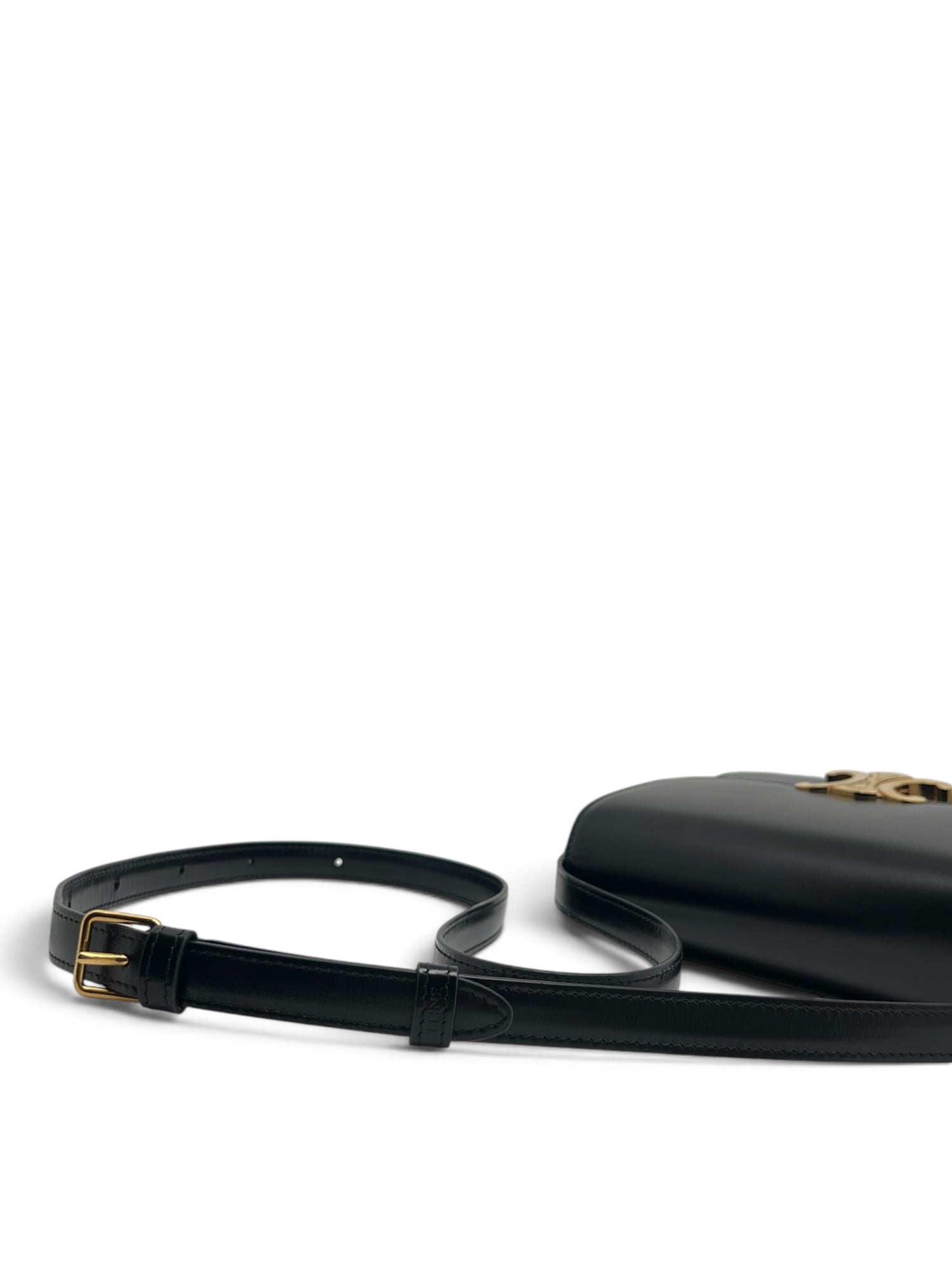 Céline - Sac triomphe teen en cuir noir