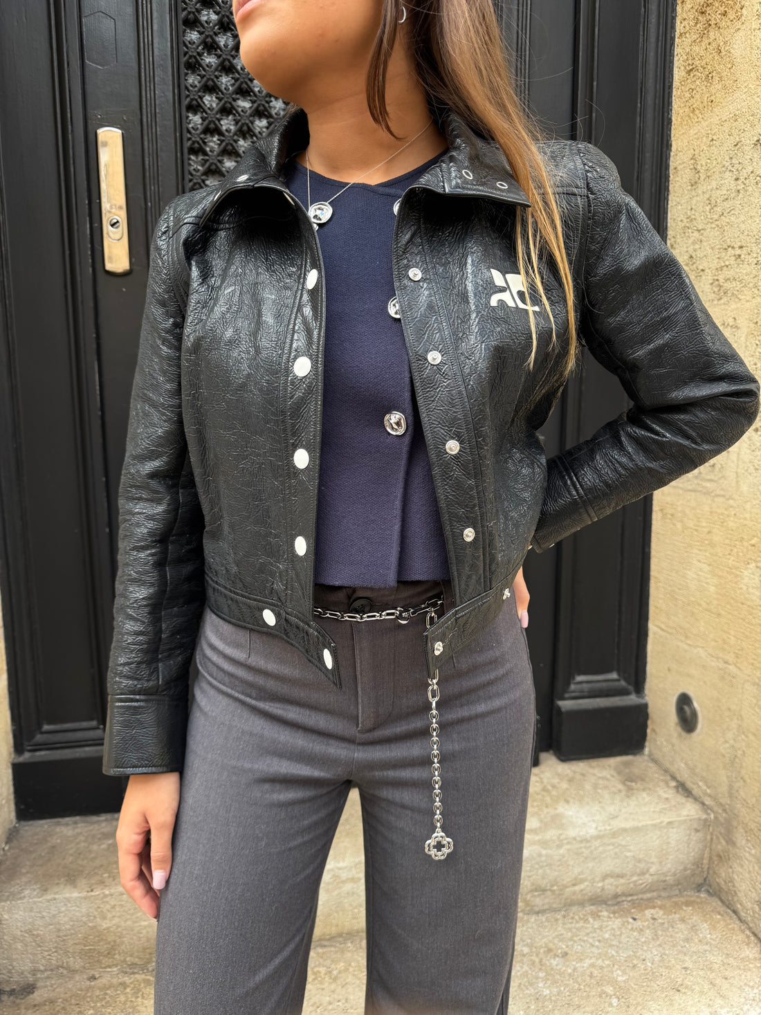 Courrèges – Lederblouson, T38