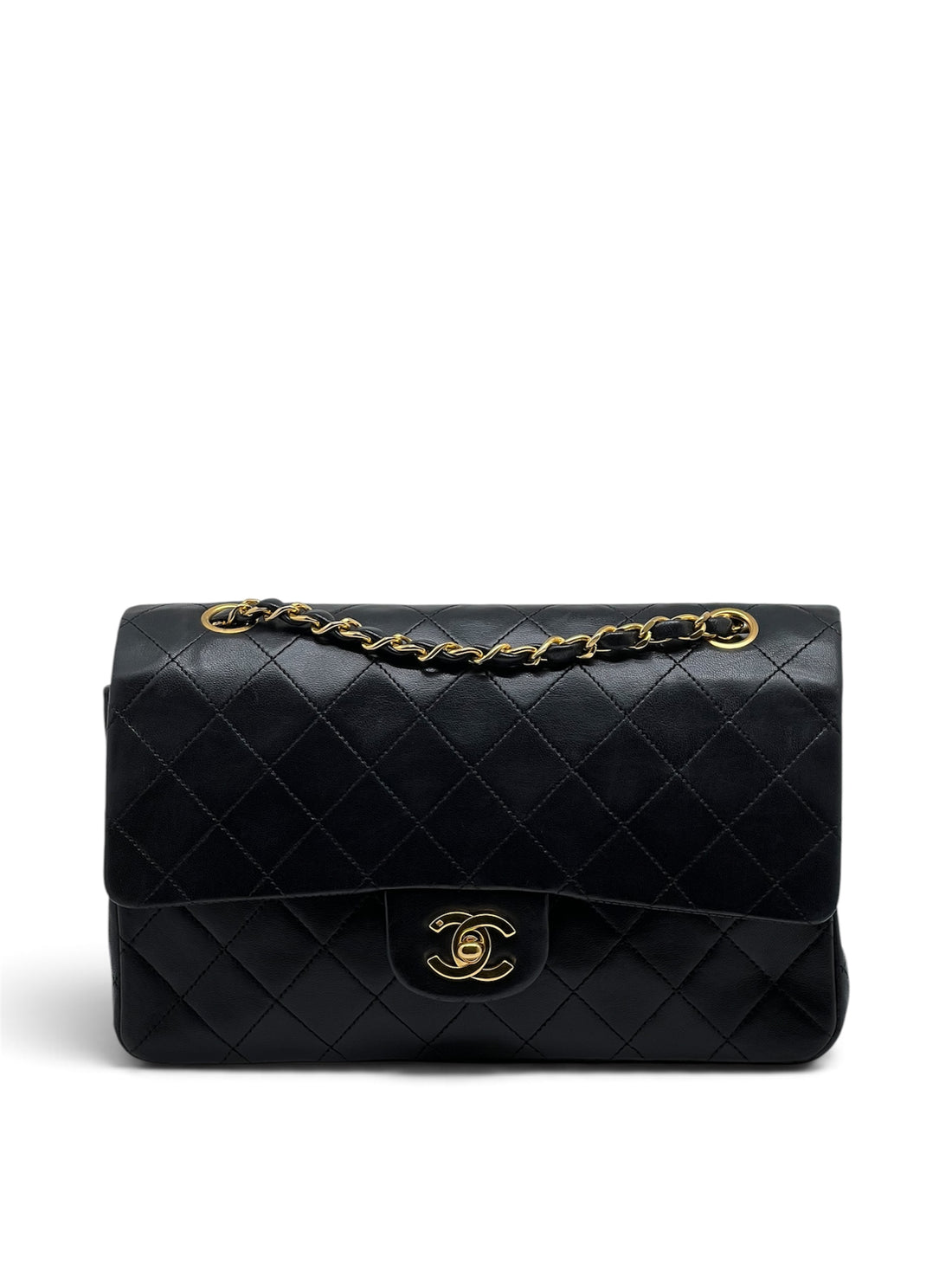 Chanel - Sac Timeless 25 double flap 11.12 en cuir noir