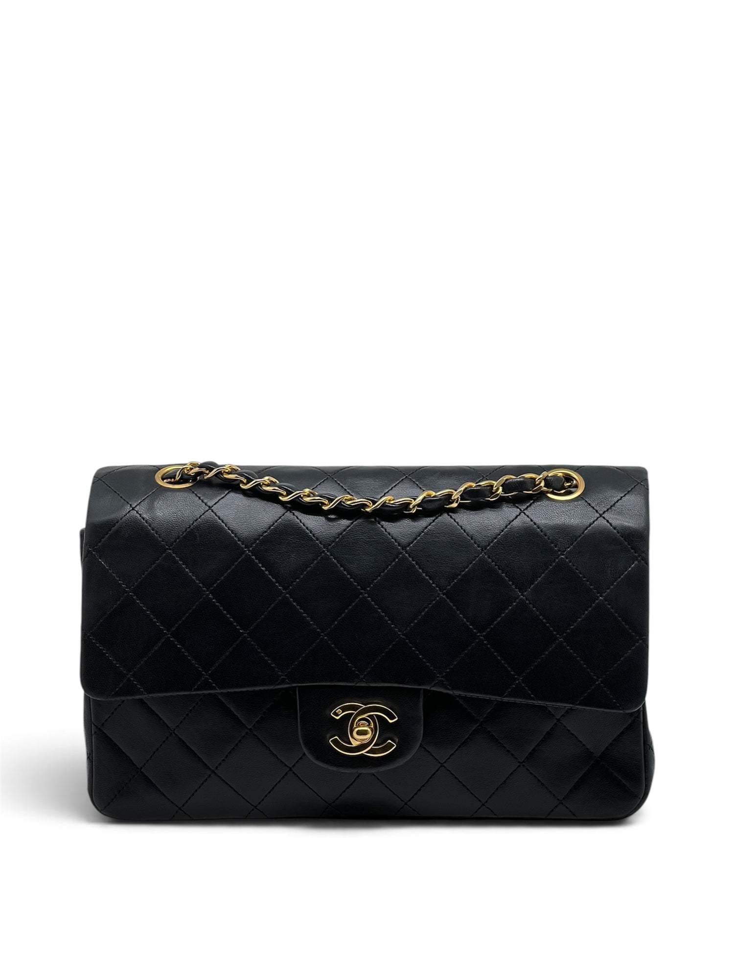 Chanel - Sac Timeless 25 double flap 11.12 en cuir noir