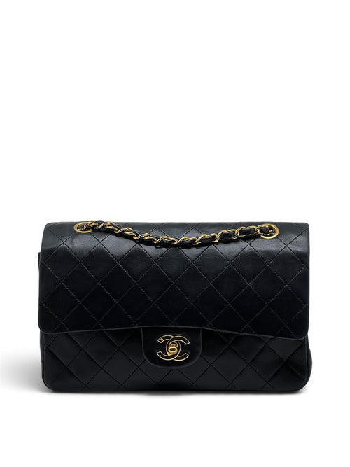 Chanel - Sac Timeless 25 double flap 11.12 en cuir noir