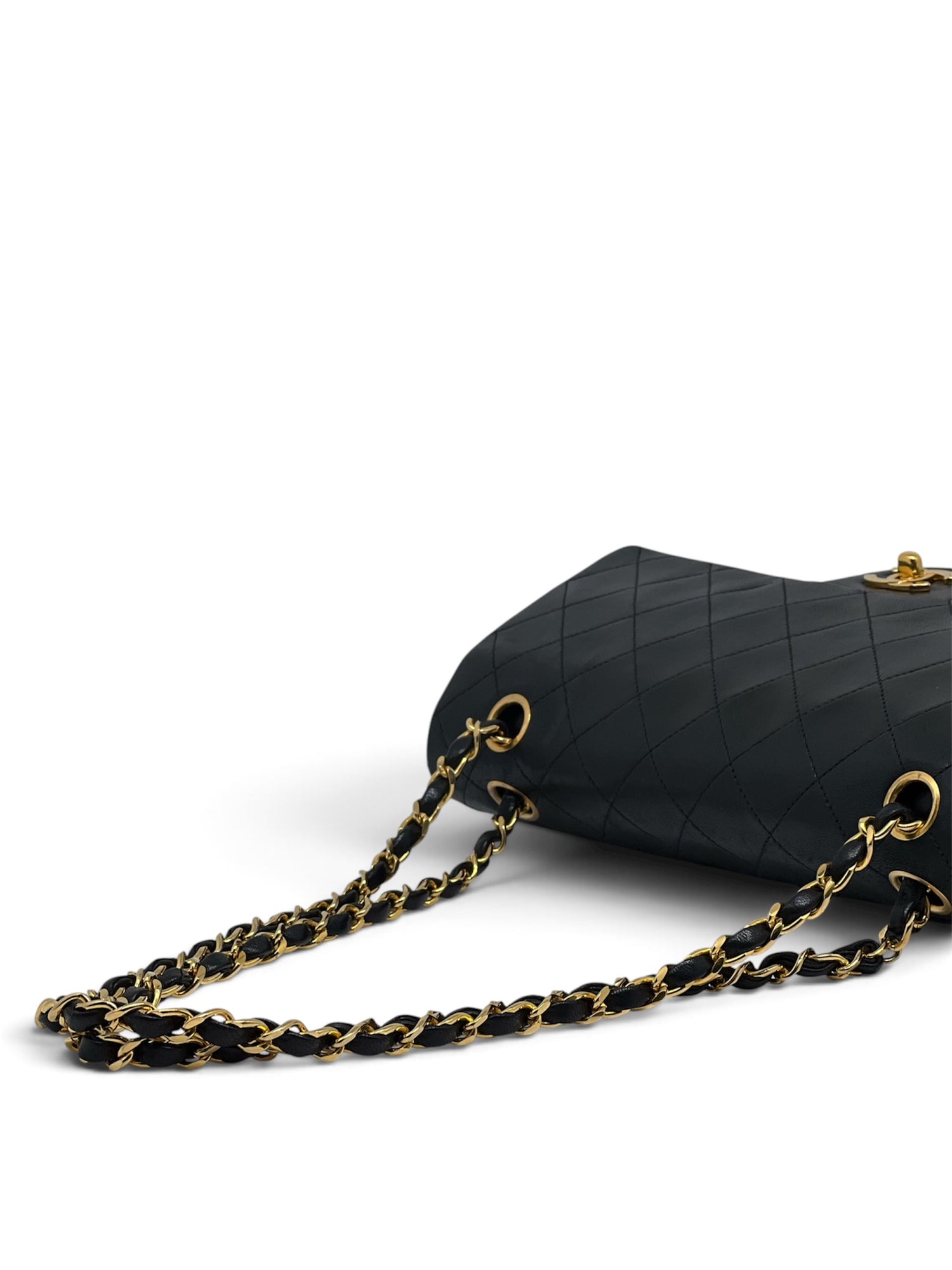 Chanel - Sac Timeless 25 double flap 11.12 en cuir noir