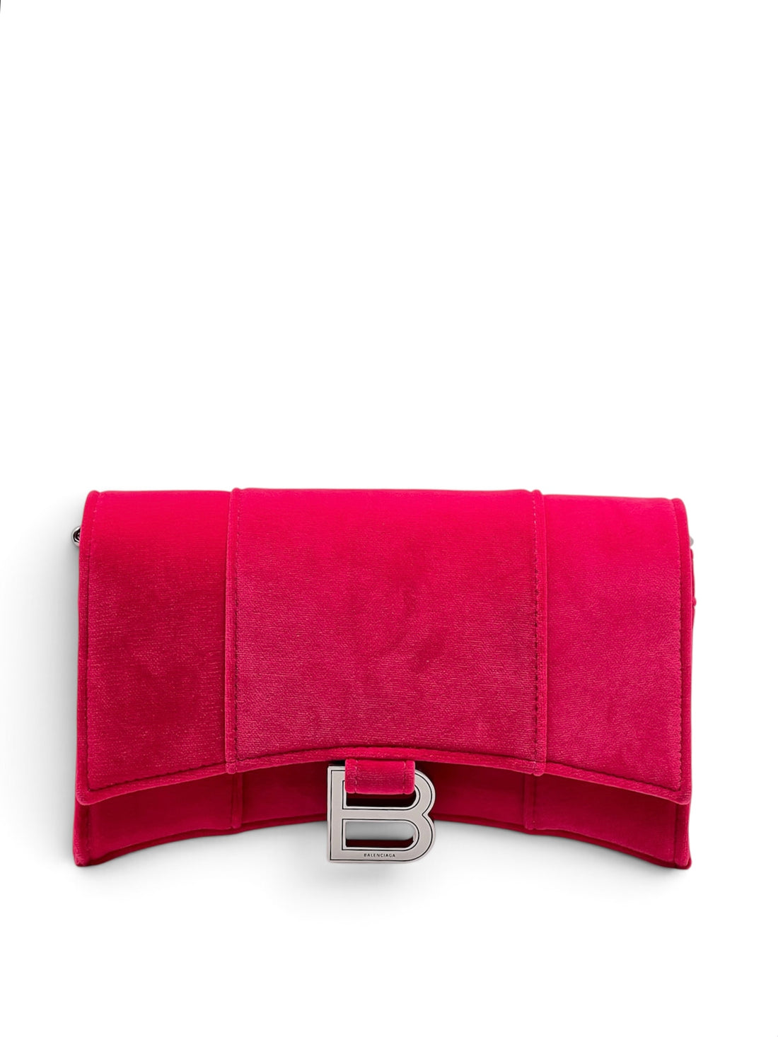 Balenciaga - Sac hourglass en velour rose