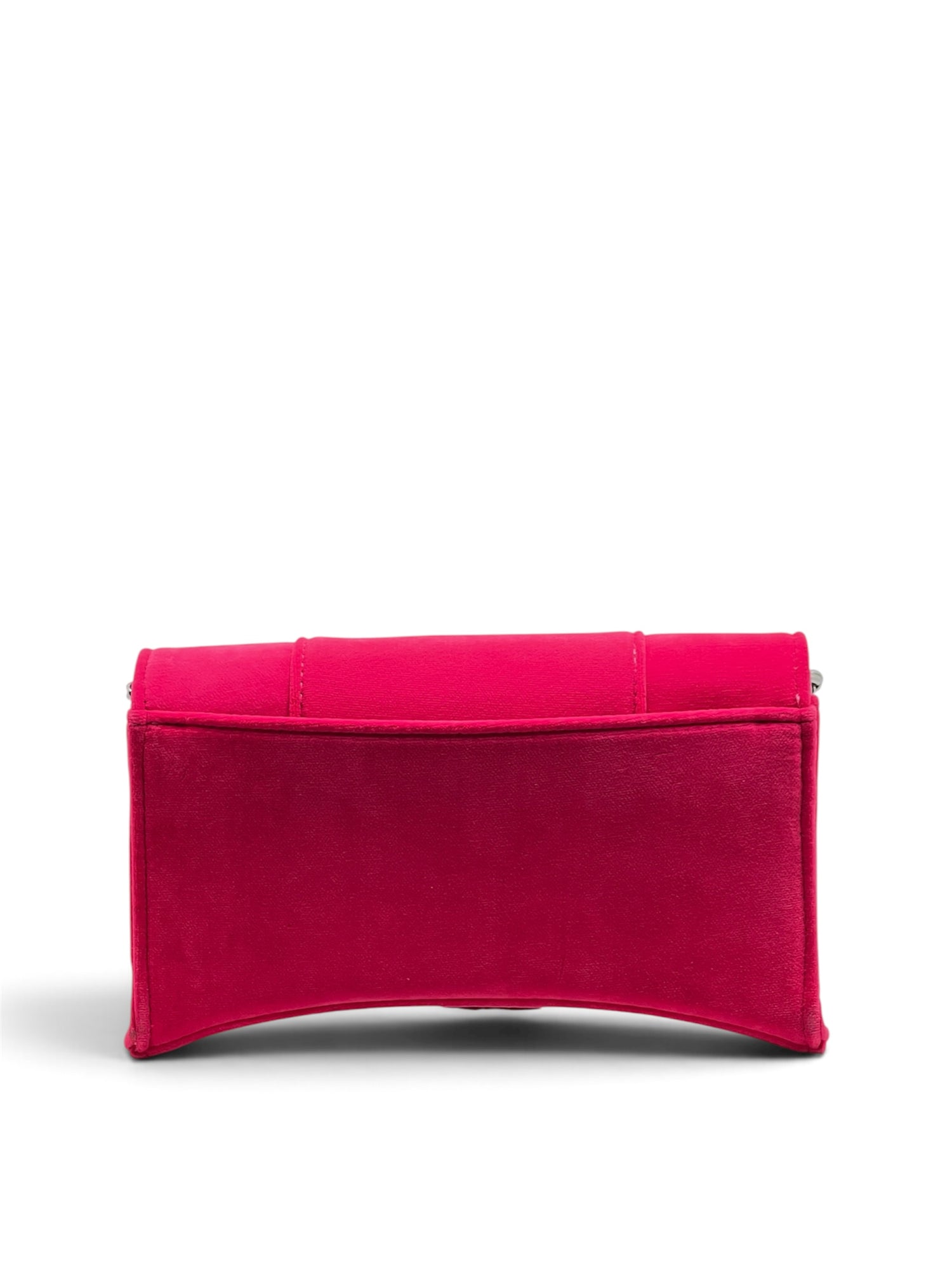 Balenciaga - Sac hourglass en velour rose