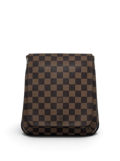 Louis Vuitton - Sac Musette Salsa toile damier ébène