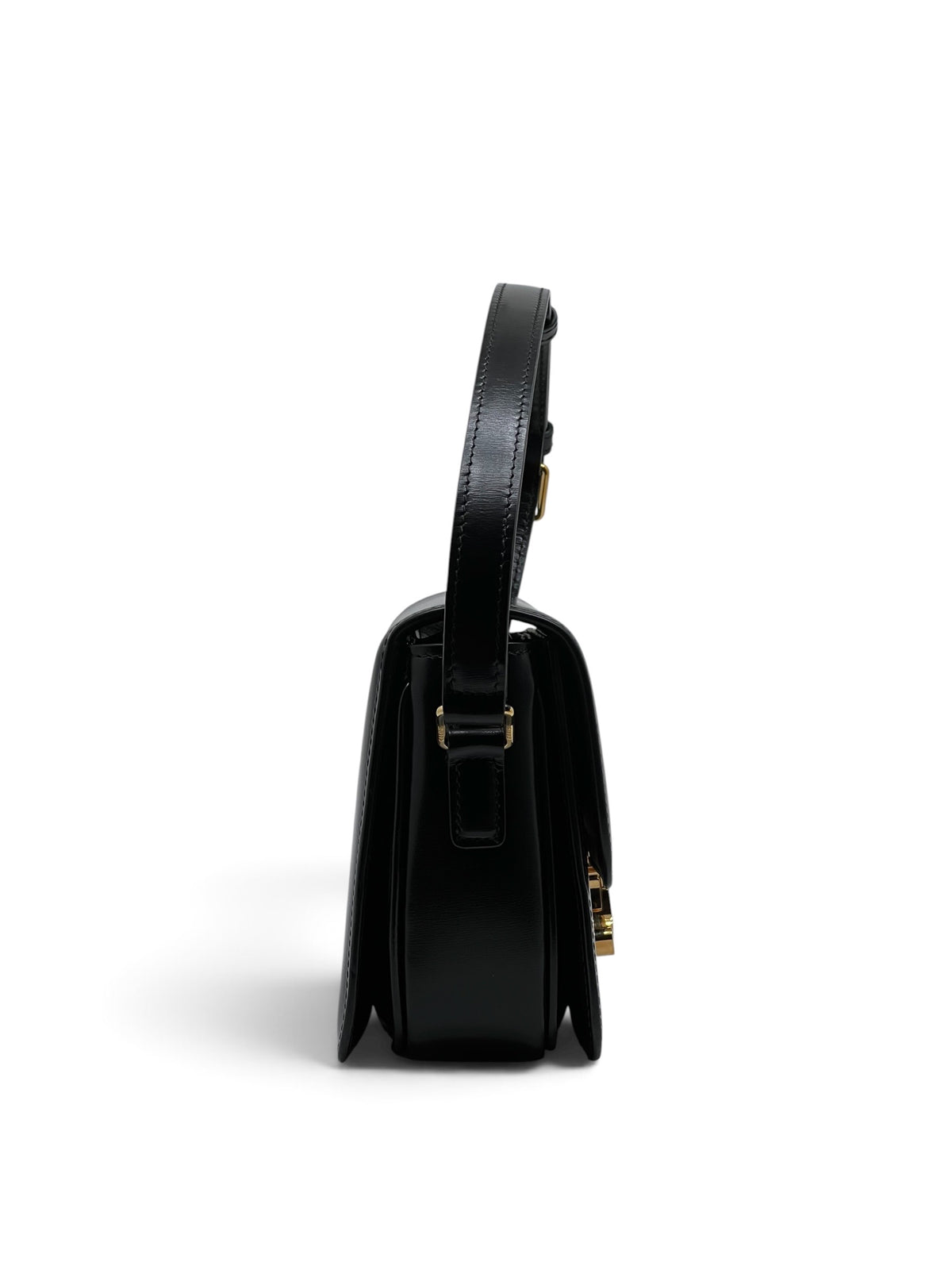 Céline – Teen-Triomphe-Tasche aus schwarzem Leder