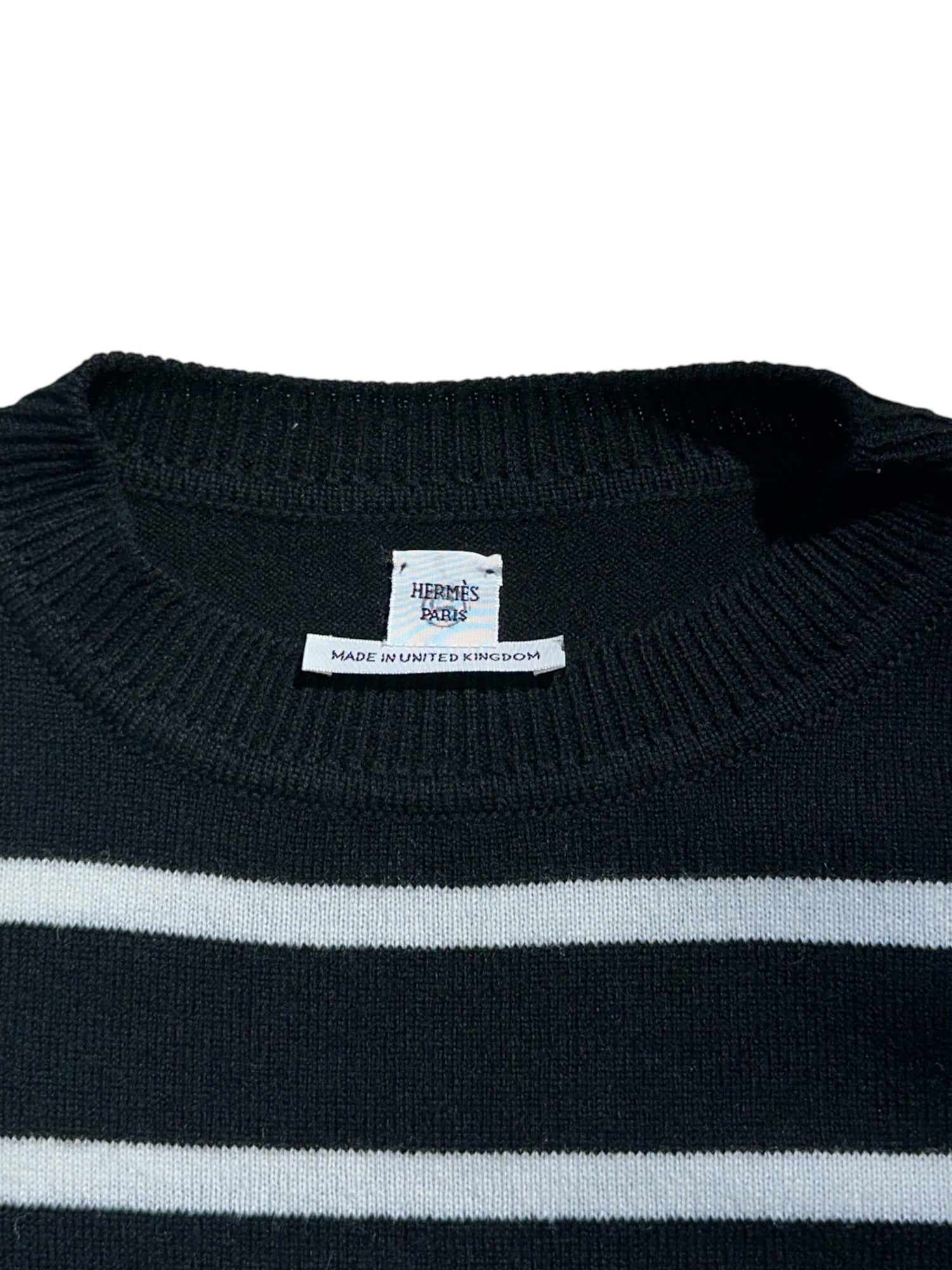 Hermès - Robe pull marinière en cachemire T36