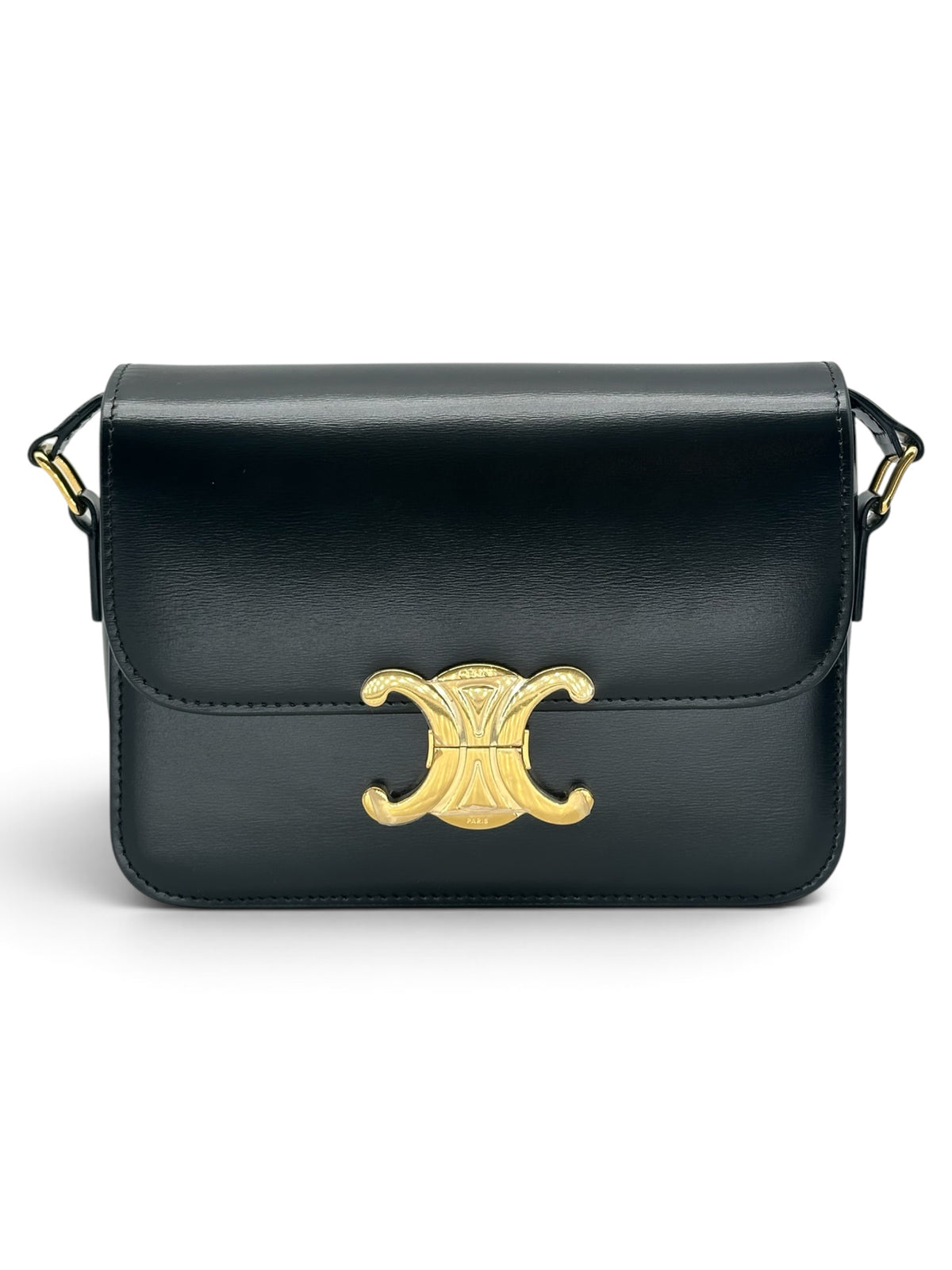 Céline - Sac Triomphe teen en cuir de veau Noir