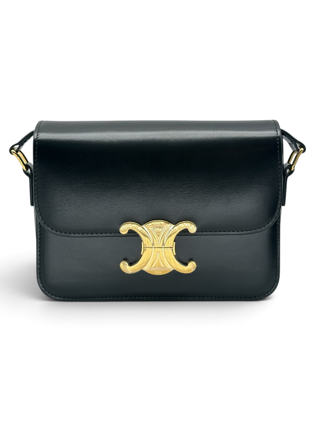 Céline - Sac Triomphe teen en cuir de veau Noir