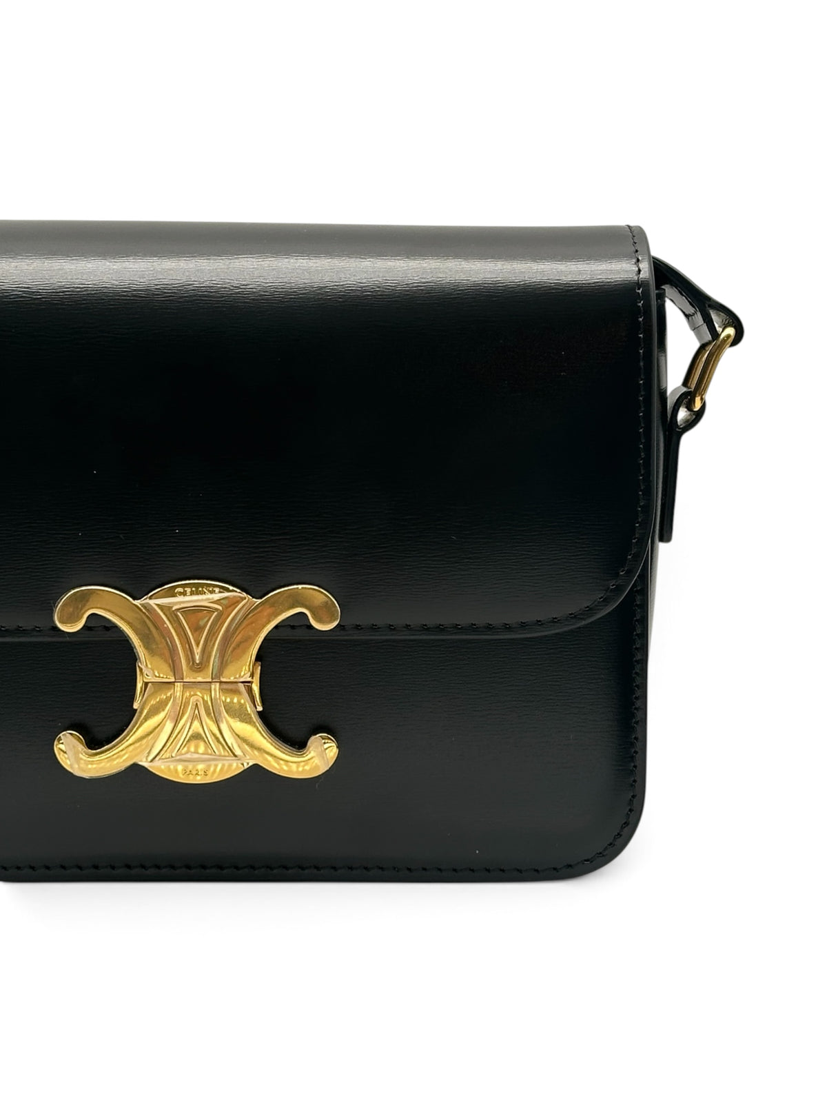 Céline - Sac Triomphe teen en cuir de veau Noir