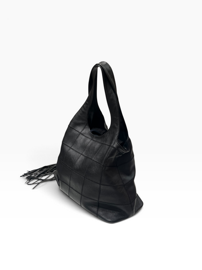 Chanel - sac hobo vintage cuir noir