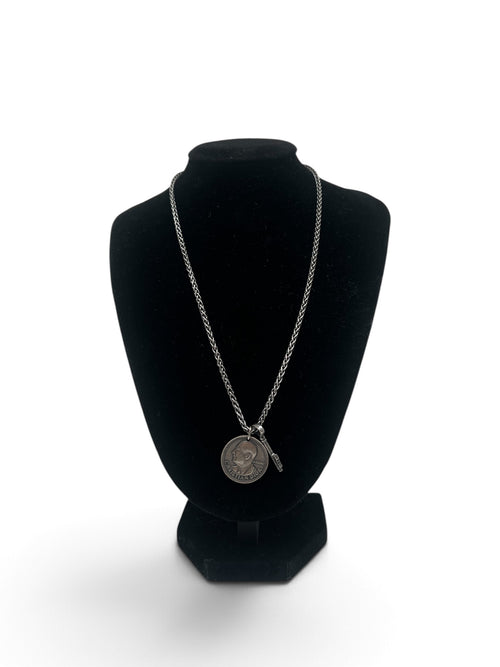 Christian Dior - Collier pendentif pièce CD et clé