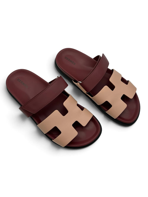 Hermès - Chypre en cuir bordeaux T40