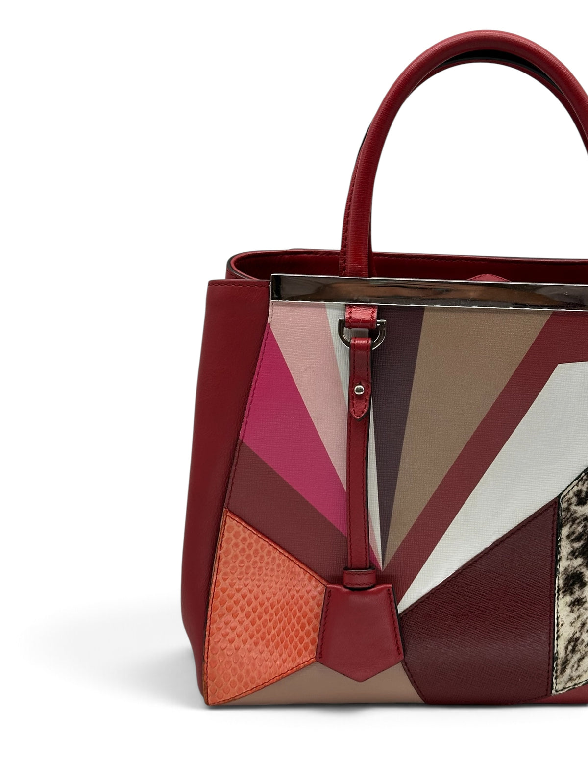 Fendi - Sac 2jour rouge patchwork