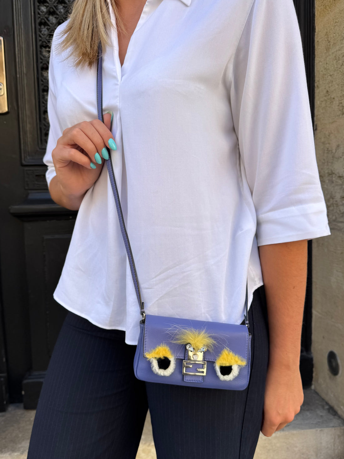 Fendi - Sac Micro baguette violette