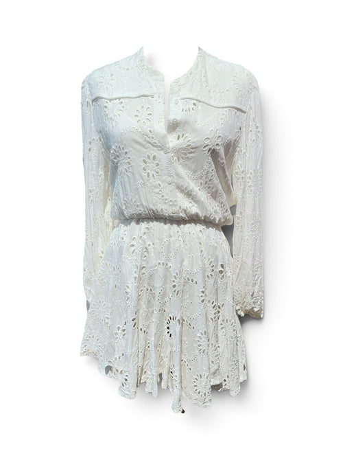 Maje - Robe blanche à broderie T38