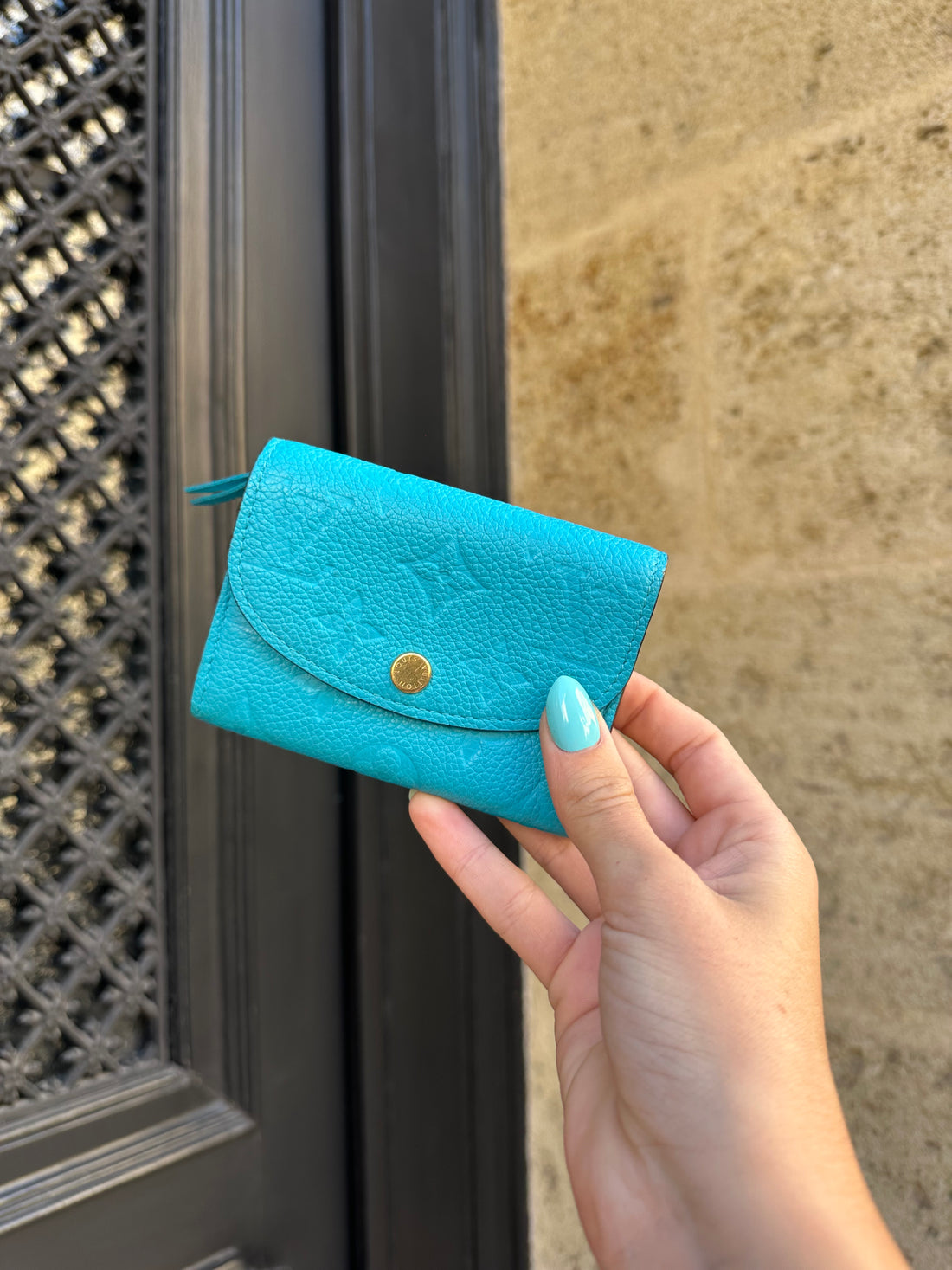 Louis Vuitton - Porte monnaie Rosalie bleu turquoise