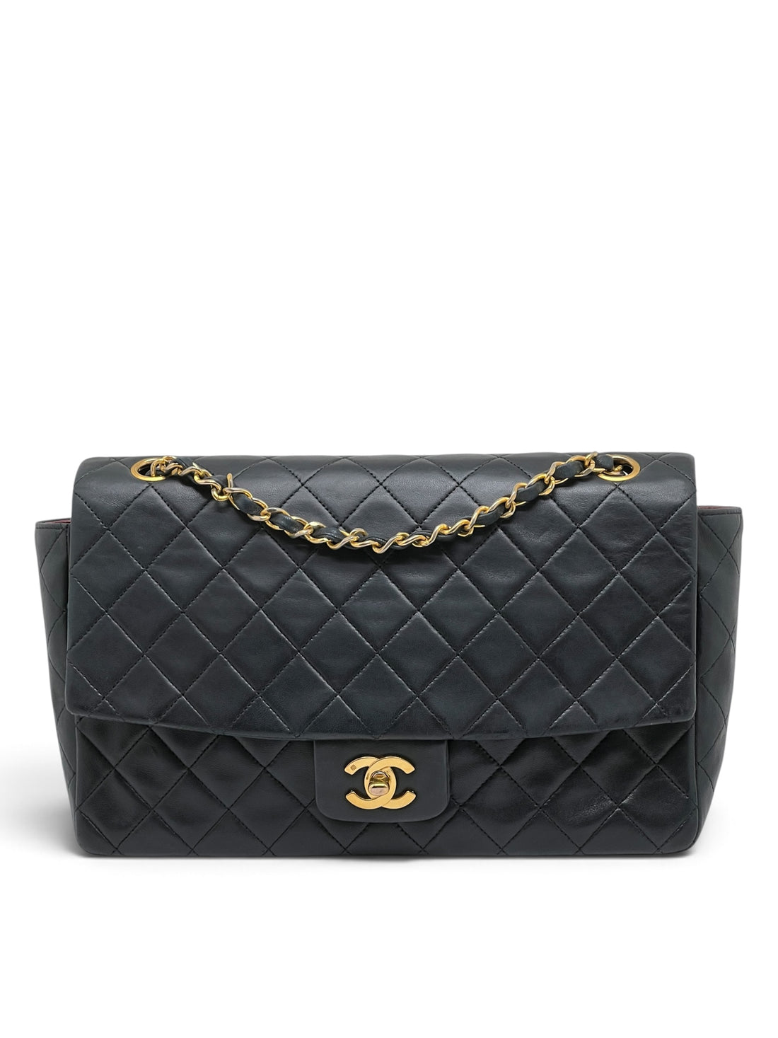 Chanel - Sac Chanel 27 en cuir noir 11.12 single flap