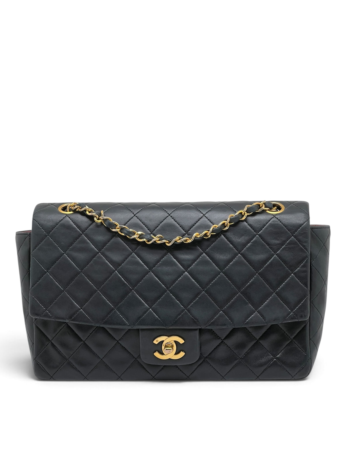 Chanel - Sac Chanel 27 en cuir noir 11.12 single flap